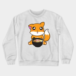 Wholesome Fox Eating Ramen Crewneck Sweatshirt